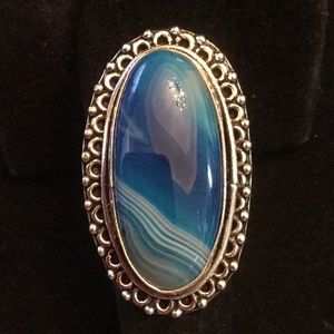 Majestic Blue Genuine Banded Agate
